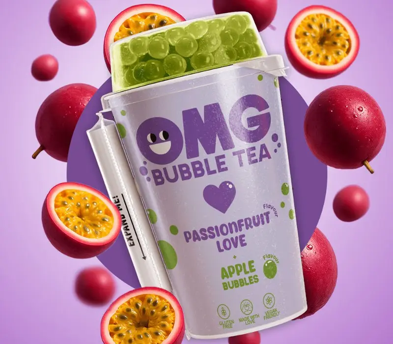 OMG Passionfruit Love bubble tea with passion fruit