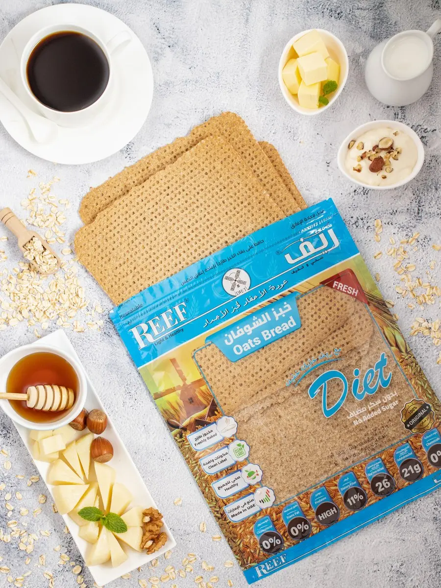 Reef oats bread at a breakfast table